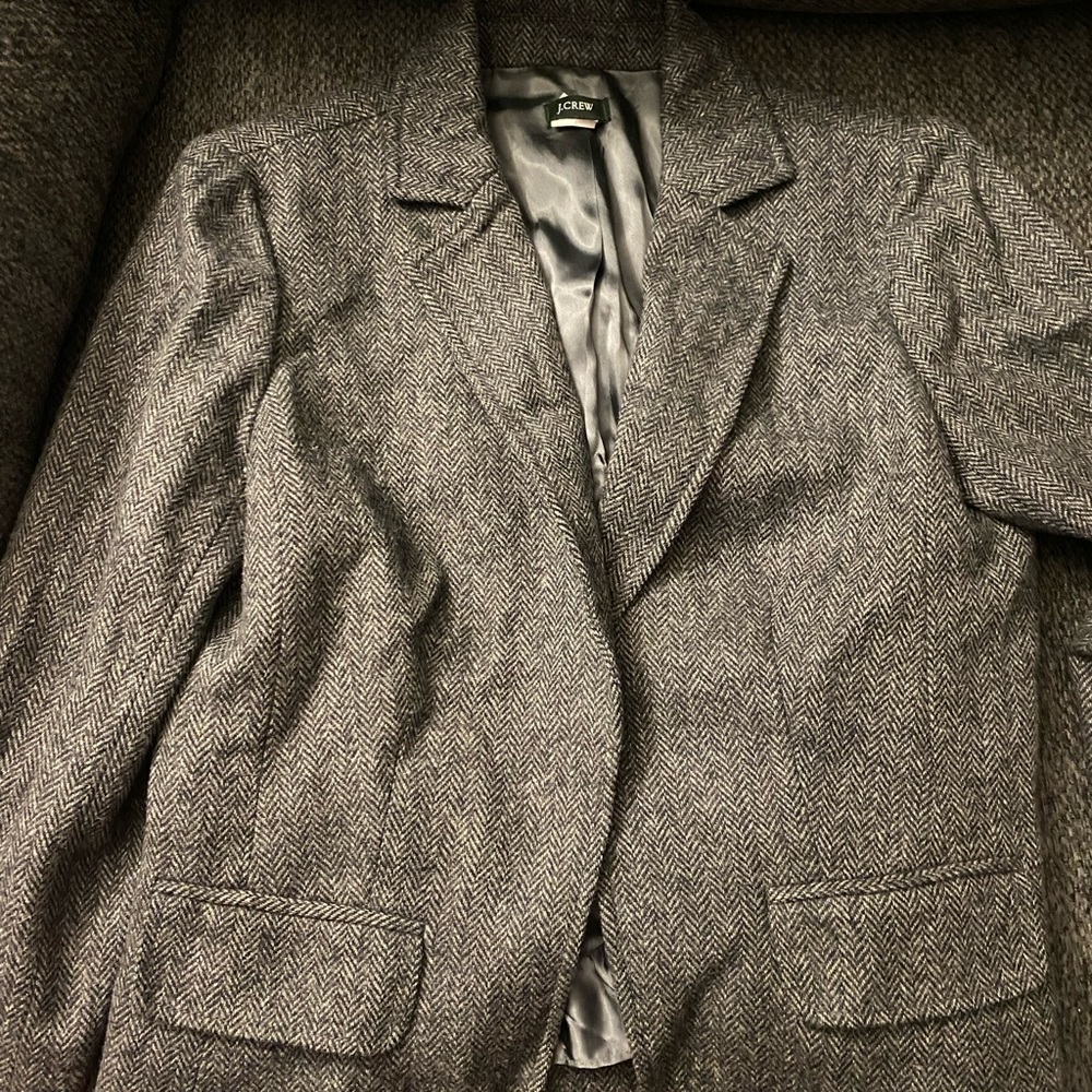 J.Crew Gray Herringbone Blazer